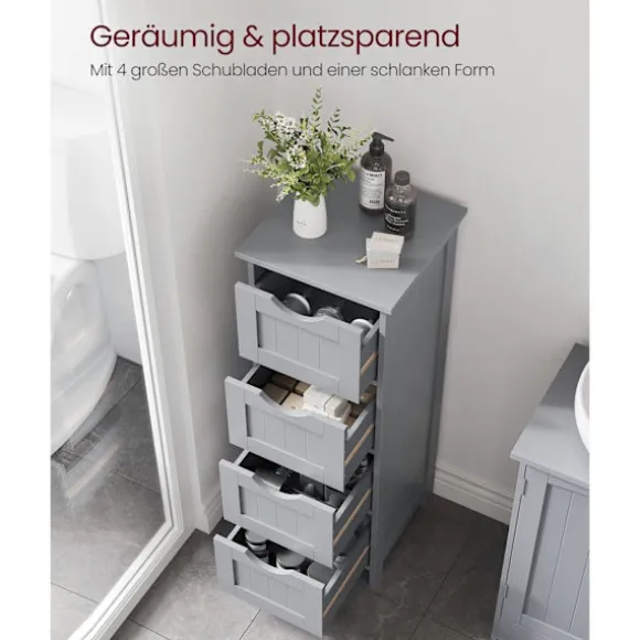 Rootz Badeværelsesmøbler - Opbevaringsskab - Organizer - MDF-plade - 30 cm x 30 cm x 82 cm - Mystic Grey - Monteringssæt - Anti-Tip-enhed - 90 kg Topb | Fyndiq