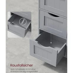 Rootz Badeværelsesmøbler - Opbevaringsskab - Organizer - MDF-plade - 30 cm x 30 cm x 82 cm - Mystic Grey - Monteringssæt - Anti-Tip-enhed - 90 kg Topb | Fyndiq