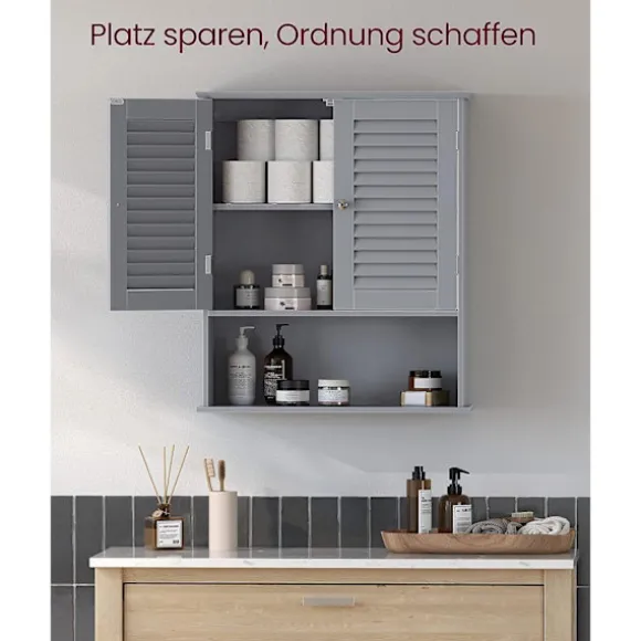 Rootz Badeværelsesskab - Opbevaringsenhed - Organizer - MDF-konstruktion - Mystical Grey - 30cm x 30cm x 82cm - Letvægts - Robust - Nem montering