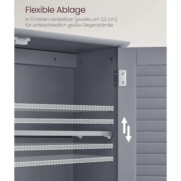 Rootz Badeværelsesskab - Opbevaringsenhed - Organizer - MDF-konstruktion - Mystical Grey - 30cm x 30cm x 82cm - Letvægts - Robust - Nem montering