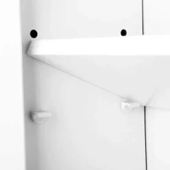 Rootz badeværelsesskab - Opbevaringsskab - Hygiejneorganisering - Hvid MDF - 60 cm x 20 cm x 70 cm - Åbent rum - Justerbar hylde - Forkromede knopper | Fyndiq