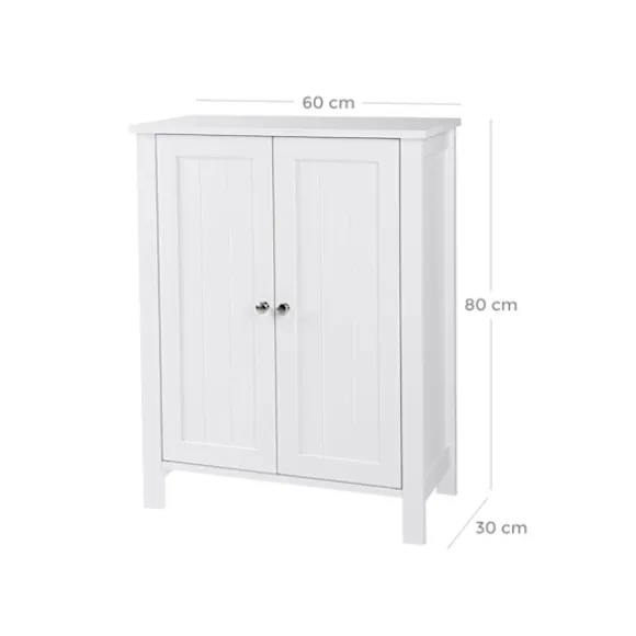 Rootz Badeværelsesskab - Opbevaringsenhed - Organizer - MDF-plade - Hvid - 60 cm x 80 cm x 30 cm - 87 cm x 36 cm x 19 cm - 12,4 kg - 1 x tilbehørstask | Fyndiq