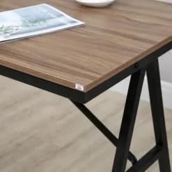 Rootz Barbord - Barstole i industrielt design - Knapsyning - Imiteret linned - Spånplade - Grå + Sort - 120cm x 60cm x 91cm