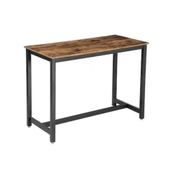 Rootz Barbord - Bistrobord - Træbarbord - Køkkenbord - Indendørs barbord - Spånplade/jern - Mørkebrun/Vintage - 120 x 60 x 90 cm (L x B x H)