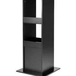 Rootz Barbord med hylder - Spisebord - Opbevaringsskab - Pladsbesparende - Massivt træmateriale - 60cm x 60cm x 112cm - Lys Eg + Hvid