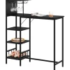 Rootz Barbord med hylder - Industrielt bordbord - Spisebord - E1 træmateriale - Vintage stil - 110 cm x 125 cm x 40 cm