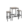 Rootz barbordssæt - Greige broget blæk, sort - spånpladestål - bistrostole - Høj belastningskapacitet - 60 cm x 60 cm x 90 cm