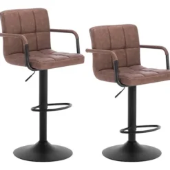 Rootz Barstol - Bordskammel - Justerbar barstol - Kunstlæder - Metalstel - Ergonomisk design - Holdbar - Stilfuld - 51 cm x 37 cm Sæde, 90 cm - 112 cm | Fyndiq
