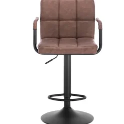 Rootz Barstol - Bordskammel - Justerbar barstol - Kunstlæder - Metalstel - Ergonomisk design - Holdbar - Stilfuld - 51 cm x 37 cm Sæde, 90 cm - 112 cm | Fyndiq
