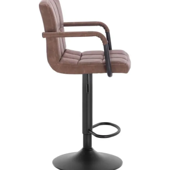 Rootz Barstol - Bordskammel - Justerbar barstol - Kunstlæder - Metalstel - Ergonomisk design - Holdbar - Stilfuld - 51 cm x 37 cm Sæde, 90 cm - 112 cm | Fyndiq