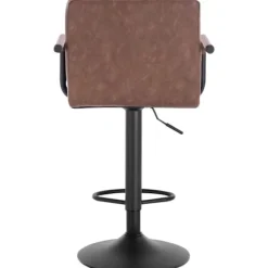 Rootz Barstol - Bordskammel - Justerbar barstol - Kunstlæder - Metalstel - Ergonomisk design - Holdbar - Stilfuld - 51 cm x 37 cm Sæde, 90 cm - 112 cm | Fyndiq