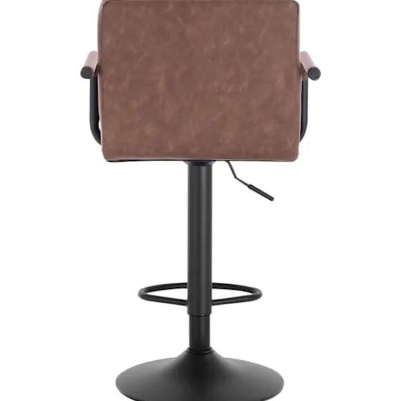 Rootz Barstol - Bordskammel - Justerbar barstol - Kunstlæder - Metalstel - Ergonomisk design - Holdbar - Stilfuld - 51 cm x 37 cm Sæde, 90 cm - 112 cm | Fyndiq