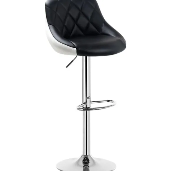 Rootz Barstol - Bordskammel - Justerbar barstol - Komfortabelt kunstlæder - Nem montering - Robust kromramme - 38cm x 35cm x 84-106cm Justerbar højde | Fyndiq