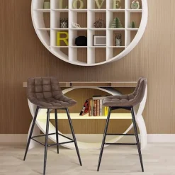 Rootz barstol - Designer barstol, bordskammel - kunstlæder, metalben - komfortable og ergonomiske, robuste og holdbare, alsidige og stilfulde - sædehø | Fyndiq