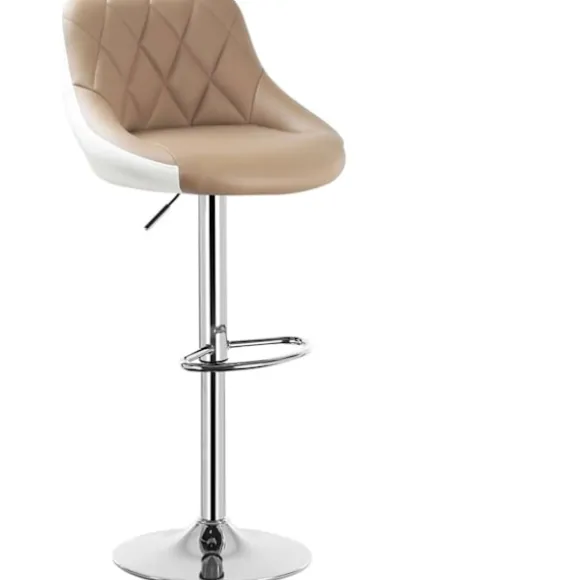Rootz Barstol - Justerbar bordstol - Drejelig barstol - Komfortabel, Alsidig, Holdbar - Forkromet stål, Kunstlæder - 38cm x 35cm, Højde 84cm-106cm