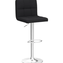 Rootz Barstol - Justerbar barstol - Ergonomisk bordskammel - Holdbart hørsæde - Metalstel - Gulvbeskyttelse - 92cm-114cm x 44cm x 38cm
