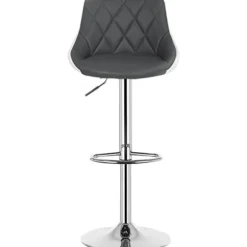 Rootz barstol - Justerbar bordstol - Drejelig barstol - Komfortabel, stilfuld, holdbar - Forkromet stål, imiteret læder - 38cm x 35cm, Højde 84cm-106c | Fyndiq
