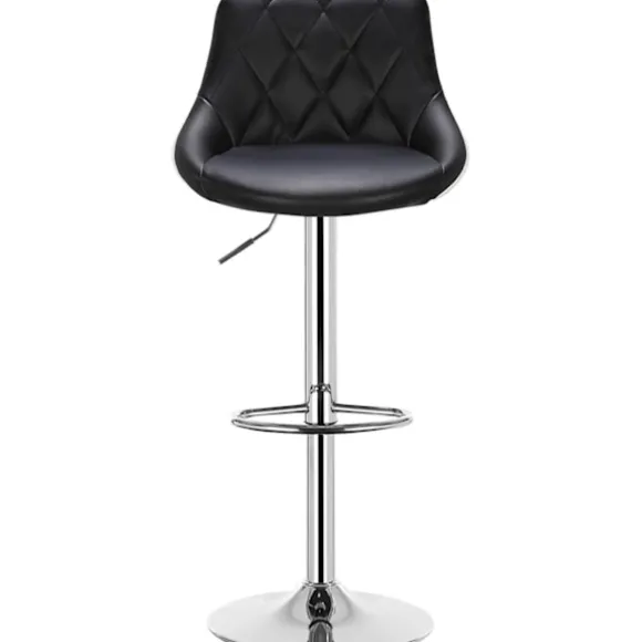 Rootz Barstol - Justerbar bordstol - Drejelig barstol - Komfortabel, ergonomisk, nem montering - Forkromet stål, imiteret læder - 38cm x 35cm, 84cm-10 | Fyndiq