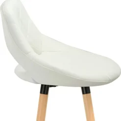 Rootz Barstol i imiteret læder - Bordstol med træramme - Komfortabel siddeplads - Holdbar og stabil - Nem montering - 43 cm x 43 cm x 91 cm