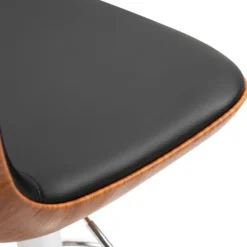Rootz Barstole - Fodstøtte - Sæt med 2 - Højdejusterbar - Roterbar - 46 x 53,5 x 85-106 cm - Sort - Sølv - PU