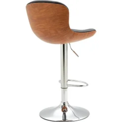 Rootz Barstole - Fodstøtte - Sæt med 2 - Højdejusterbar - Roterbar - 46 x 53,5 x 85-106 cm - Sort - Sølv - PU