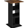 Rootz Bart Table - Bar Table - Spisebord - Rumbesparende design - 112 cm højde - brun, sort - 60 cm x 60 cm - 3 opbevaringshylder