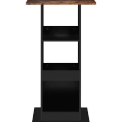 Rootz Bart Table - Bar Table - Spisebord - Rumbesparende design - 112 cm højde - brun, sort - 60 cm x 60 cm - 3 opbevaringshylder