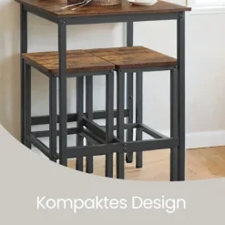 Rootz Bartisch Kitchen Table - Standing Table - Gathering Table - Vintage Style - Rumbesparende design - 60 x 60 x 92 cm