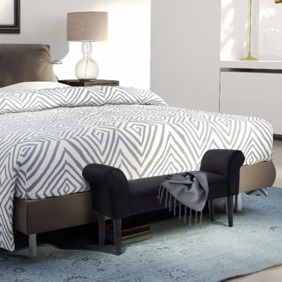 Rootz BedBench - Sort - Konstrueret træ, skum - 40,15 cm x 12,2 cm x 20,07 cm