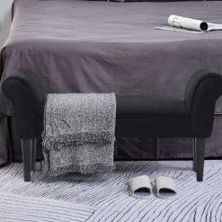 Rootz BedBench - Sort - Konstrueret træ, skum - 40,15 cm x 12,2 cm x 20,07 cm