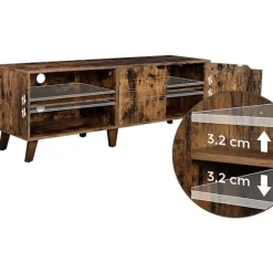Rootz Big Oaks 2 TV-skab - TV-møbler Industriel - TV-bord Retro - Industriel - Brun - 140 x 40 x 45 cm