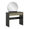 Rootz Black and Brown Dressing Table - Vanity Table - Makeup Desk - Ample Storage - 90x133x39cm