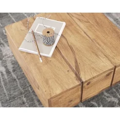 Rootz bord hårdttræ Acacia sofabord 44 x 44 x 30 cm sofabord Solid bred terning firkantet