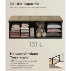 Rootz Camel Brown sædekiste - Opbevaring Ottoman - Fodstøtte - MDF-konstruktion - Imiteret linnedpolstring - Skumpolstring - 38cm x 110cm x 38cm - 9,1 | Fyndiq
