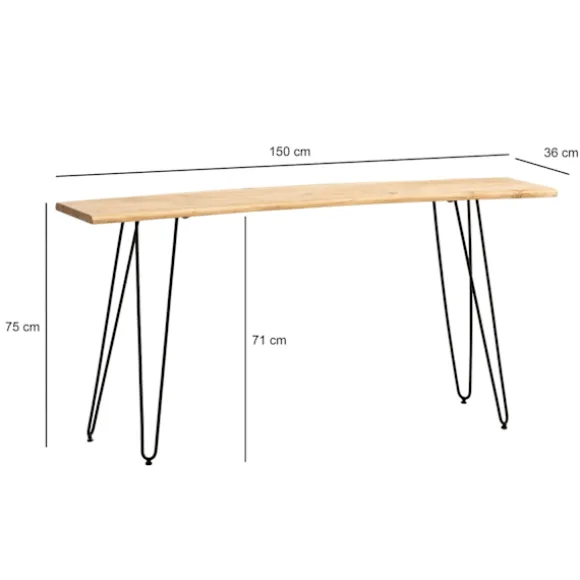 Rootz Chic Console Table - Modern Console Table - Expressive møbler - Håndlavet kvalitet - 150 cm x 36 cm x 75 cm