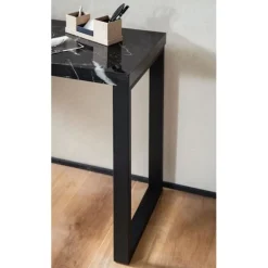 Rootz Chic konsolbord - Moderne skrivebord - Arbejdsbord - Robuste metalben - Elegant marmorlook - 120 cm x 40 cm x 76 cm