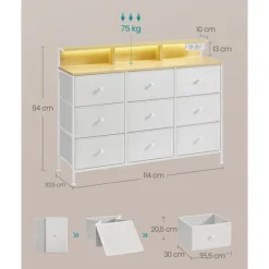 ROOTZ CHOST OF THEBLEERS - KOLLER - Opbevaringsenhed - LED -belysning - 33,5 T x 114 W x 84 H cm - Cloud White - Funktionelt design