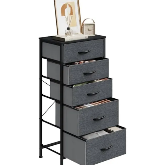 ROOTZ CHOST OF THEBLEERS - KOLLER - Opbevaringsskab - 5 skuffer - Metalramme - Vintage Wood Look - 45,5x95,5x30 cm