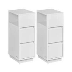 Rootz Cloud White sengeborde - Træspånplader - MDF - Natborde - 30 cm x 25 cm x 65 cm - Max belastning 45,4 kg - 2-delt sæt