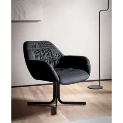 Rootz Cosy Lounge Stol - Moderne lænestol - Velvet siddepladser - Understøtter op til 120 kg - 64 cm x 74 cm x 68 cm