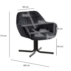 Rootz Cosy Lounge Stol - Moderne lænestol - Velvet siddepladser - Understøtter op til 120 kg - 64 cm x 74 cm x 68 cm