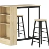 Rootz 3-delt barbordssæt - pubbord - bordsæt med høj top - pladsbesparende - 91 cm x 49 cm x 91 cm