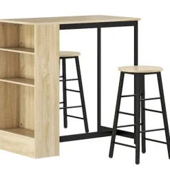 Rootz 3-delt barbordssæt - pubbord - bordsæt med høj top - pladsbesparende - 91 cm x 49 cm x 91 cm