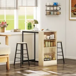 Rootz 3-delt barbordssæt - pubbord - bordsæt med høj top - pladsbesparende - 91 cm x 49 cm x 91 cm