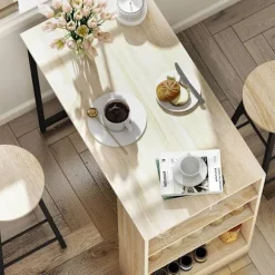 Rootz 3-delt barbordssæt - pubbord - bordsæt med høj top - pladsbesparende - 91 cm x 49 cm x 91 cm