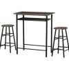 Rootz 3-delt barbordssæt - spisestuesæt - møbler i industriel stil - Pladsbesparende design - 80 cm x 50 cm x 90 cm bord, Ø30 cm x 60 cm skamler