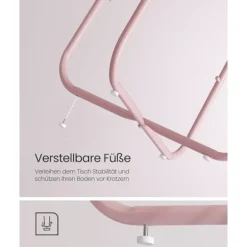 Rootz 3-delt sidebord - Stofkurv - Pastel Pink Cloudy White - Spånplade stål Polyester - Opbevaringsløsning - Nem montering - Letvægts - 45 cm x 50 cm | Fyndiq