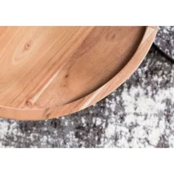 Rootz 2-delt sideborde - Stueborde - Runde bordplader - Metalbund - Moderne design - Håndlavet akacietræ - 53 cm x 45 cm x 53 cm / 48 cm x 40 cm x 48 | Fyndiq