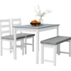 Rootz 4-delt spisebordssæt - Spisestuemøbler - Pladsbesparende spisebordssæt - Komfortable siddepladser - Nem vedligeholdelse - 108 cm x 65 cm x 75 cm | Fyndiq