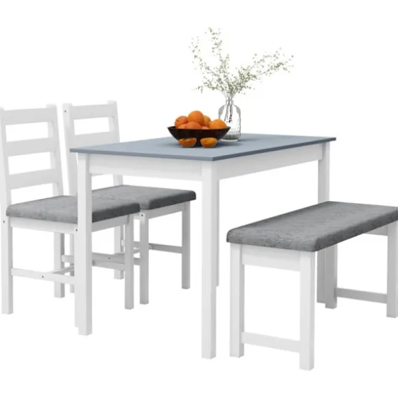 Rootz 4-delt spisebordssæt - Spisestuemøbler - Pladsbesparende spisebordssæt - Komfortable siddepladser - Nem vedligeholdelse - 108 cm x 65 cm x 75 cm | Fyndiq